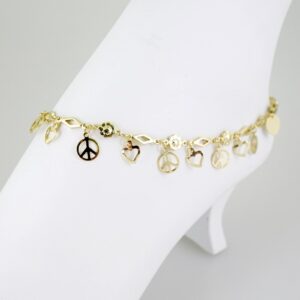 A0077 Anklets – Tobilleras – 14K Real Color 2mm