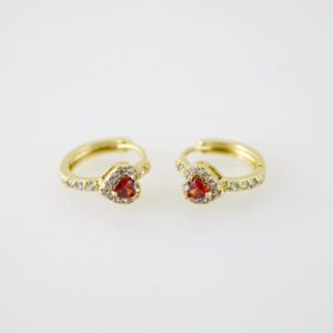 E2255 Earrings Aretes Zircon Stone 14K Real Color