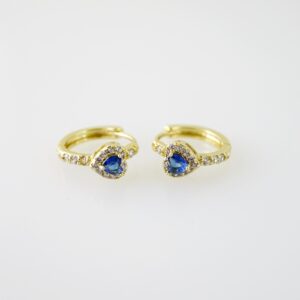 E2257 Earrings Aretes Zircon Stone 14K Real Color