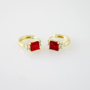 E2258 Earrings Aretes Zircon Stone 14K Real Color