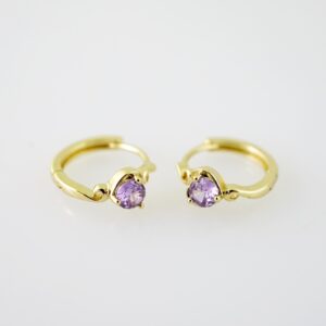 E2265 Earrings Aretes Zircon Stone 14K Real Color