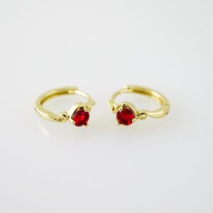 E2268 Earrings Aretes Zircon Stone 14K Real Color