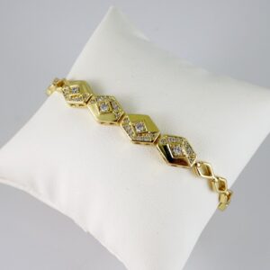 B1751 Bracelet  Pulseras  Zircon Stone  14K Real Color
