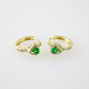 E2269 Earrings Aretes Zircon Stone 14K Real Color