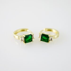E2270 Earrings Aretes Zircon Stone 14K Real Color