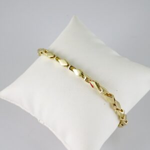 B1753 Bracelet  Pulseras  Plain  14K Real Color