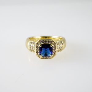 R835 RING – ANILLO – Zircon Stone – 14K Real Color