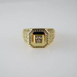 R836 RING – ANILLO – Zircon Stone – 14K Real Color