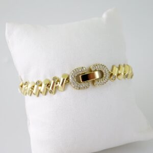 B1536 Bracelet  Pulseras  Zircon Stone  14K Real Color