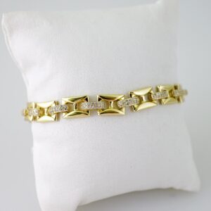 B1537 Bracelet  Pulseras  Zircon Stone  14K Real Color