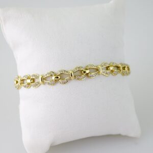 B1539 Bracelet  Pulseras  Zircon Stone  14K Real Color