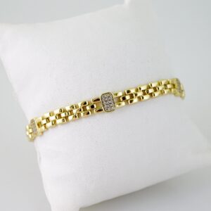 B1543 Bracelet  Pulseras  Zircon Stone  14K Real Color