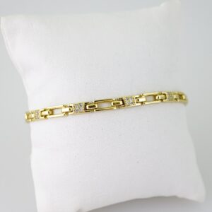 B1544 Bracelet  Pulseras  Zircon Stone  14K Real Color
