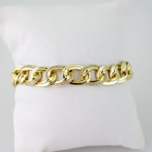 B1546 Bracelet  Pulseras  Zircon Stone  14K Real Color