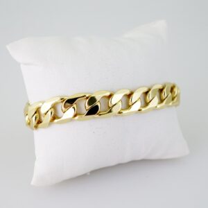 B1547 Bracelet  Pulseras  Plain  14K Real Color