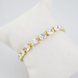 B1462 Bracelet Pulseras Zircon Stone 14K Real Color