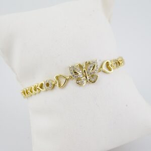 B1464 Bracelet Pulseras Zircon Stone 14K Real Color