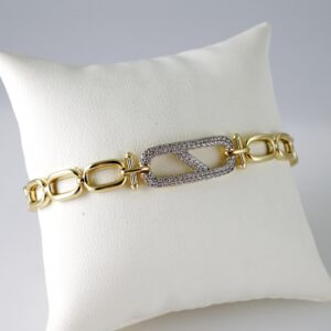 B1755 Bracelet  Pulseras  Zircon Stone  14K Real Color