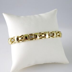B1758 Bracelet  Pulseras  Zircon Stone  14K Real Color