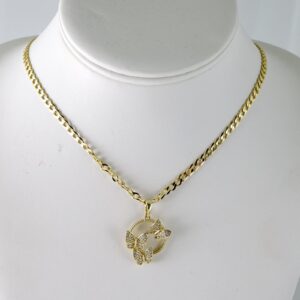 SET1824 Cadenas & Colgantes  Chain  Pendants  Zircon Stone  14K Real Color  3mmX45cm