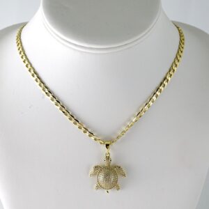 SET1827 Cadenas & Colgantes  Chain  Pendants  Zircon Stone  14K Real Color  4mmX50cm