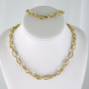 SET1833 Gargantilla & Pulsera  Choker W  Bracelet  Zircon Stone  14K Real Color