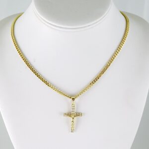SET1834 Cadenas & Colgantes  Chain  Pendants  Zircon Stone  14K Real Color  3mmX60cm