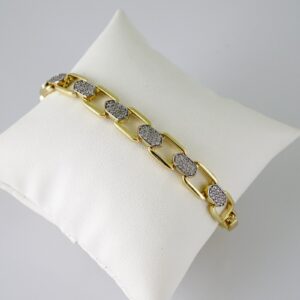 B1765 Bracelet  Pulseras  Zircon Stone  14K Real Color