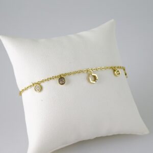 B1767 Bracelet  Pulseras  Zircon Stone  14K Real Color