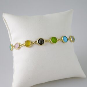 B1770 Bracelet  Pulseras  Zircon Stone  14K Real Color