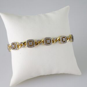 B1772 Bracelet  Pulseras  Zircon Stone  14K Real Color