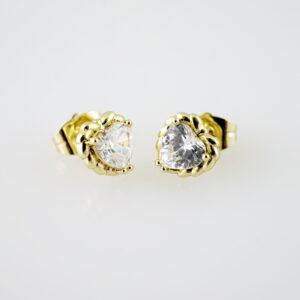 E2157 Earrings  Aretes  Zircon Stone  14K Real Color