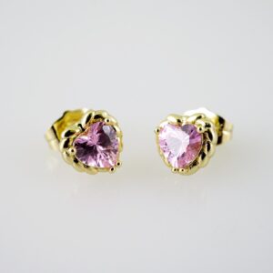 E2159 Earrings  Aretes  Zircon Stone  14K Real Color