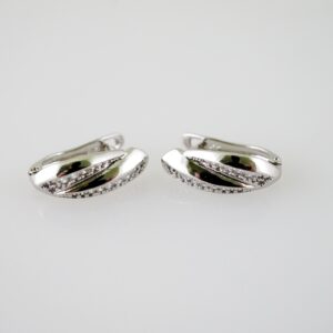 E2162 Earrings  Aretes  Zircon Stone  Silver Color