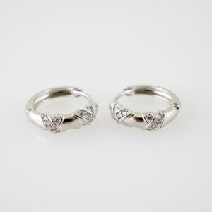E2163 Earrings  Aretes  Zircon Stone  Silver Color