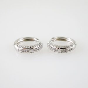E2165 Earrings  Aretes  Zircon Stone  Silver Color