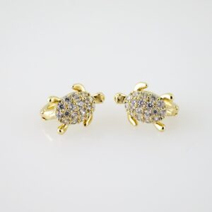 E2167 Earrings Aretes Zircon Stone 14K Real Color