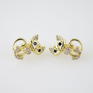 E2169 Earrings Aretes Zircon Stone 14K Real Color