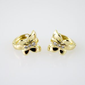 E2170 Earrings Aretes Zircon Stone 14K Real Color