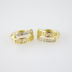 E2172 Earrings Aretes Zircon Stone 14K Real Color