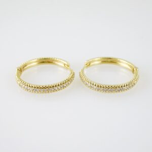 E2173 Earrings Aretes Zircon Stone 14K Real Color