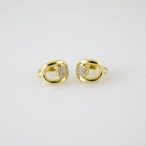 E2271 Earrings Aretes Zircon Stone 14K Real Color