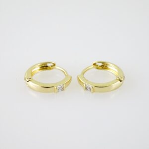 E2174 Earrings Aretes Zircon Stone 14K Real Color