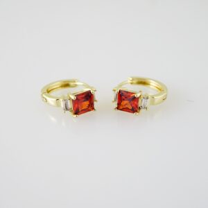 E2272 Earrings Aretes Zircon Stone 14K Real Color