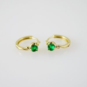 E2273 Earrings Aretes Zircon Stone 14K Real Color