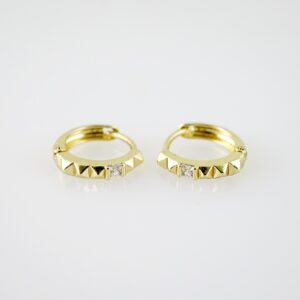 E2176 Earrings Aretes Zircon Stone 14K Real Color