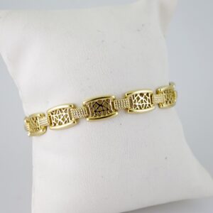B1465 Bracelet Pulseras Zircon Stone 14K Real Color
