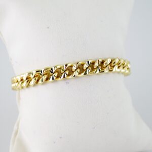B1466 Bracelet Pulseras Plain 14K Real Color