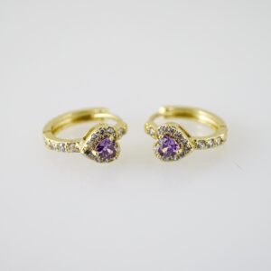 E2277 Earrings Aretes Zircon Stone 14K Real Color