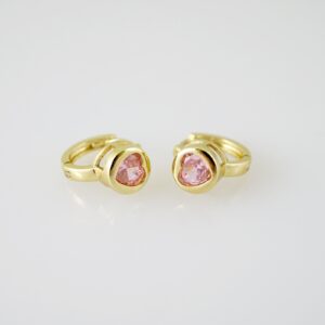 E2278 Earrings Aretes Zircon Stone 14K Real Color
